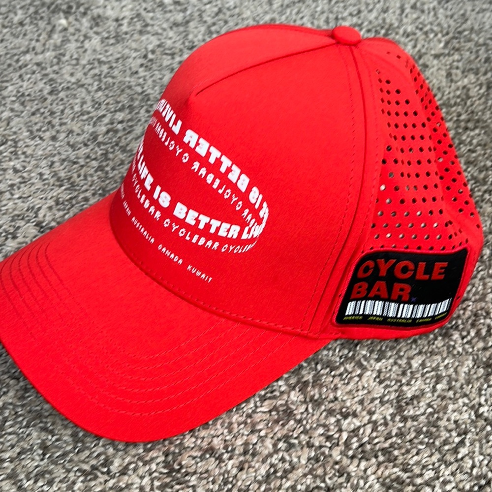 NWT CYCLEBAR RED TRUCKER HAT